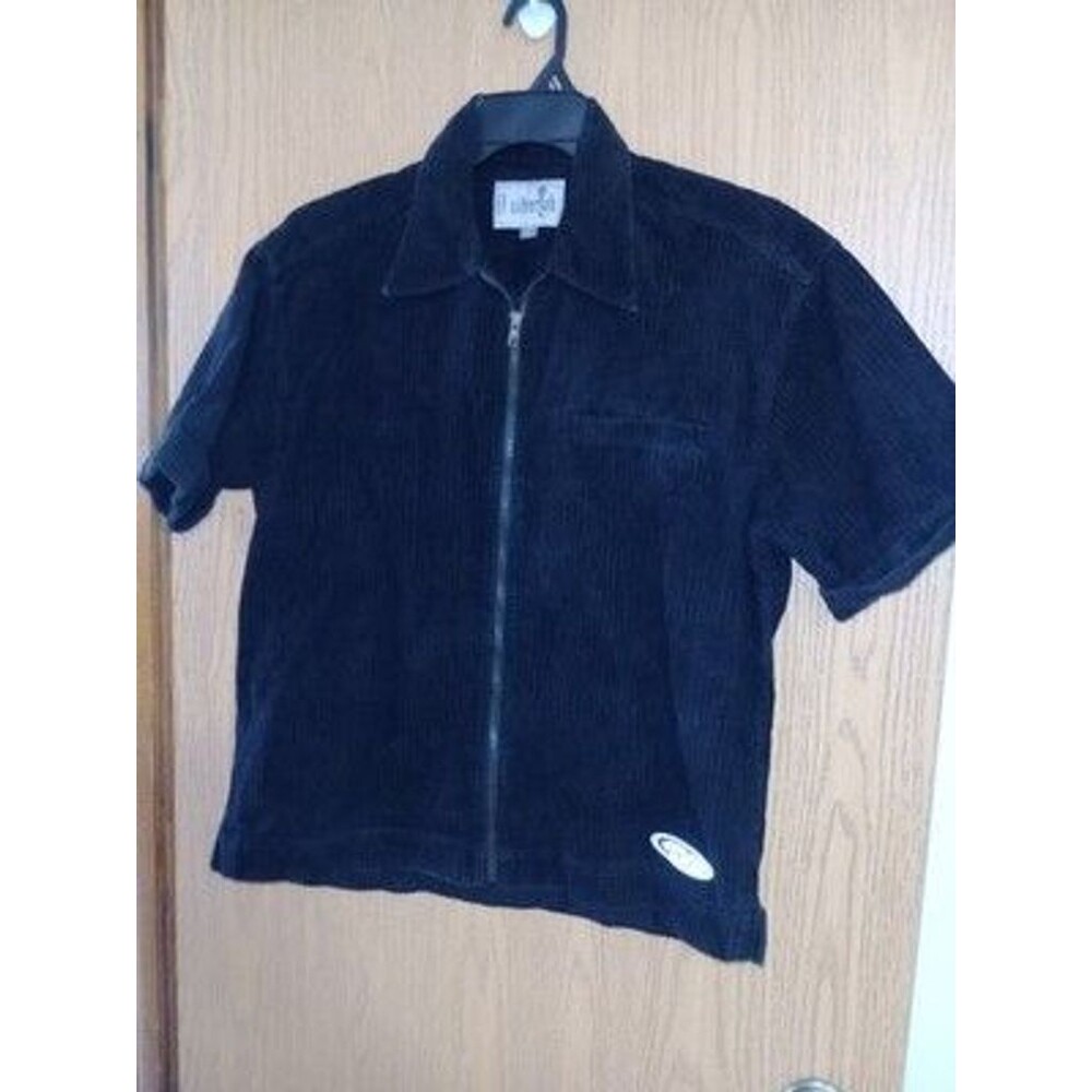 Womens Levi's SilverTab Corduroy Zip-Up Shirt Jacket Size L Black Cotton